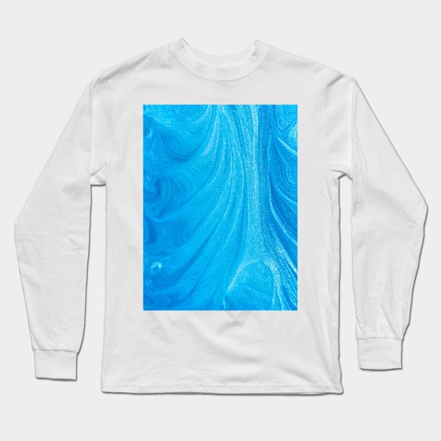 Pretty Blue Glitter Painting Long Sleeve T-Shirt by NewburyBoutique